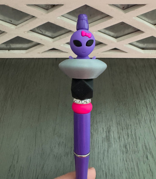 Purple Alien in Space Ship